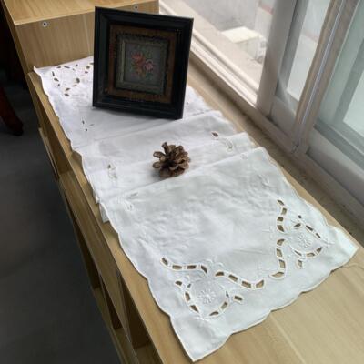 欧式现代简约刺绣长方桌旗桌布
