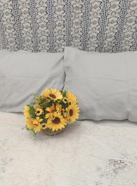 DZ201灰色竹棉枕套一对50*70cm