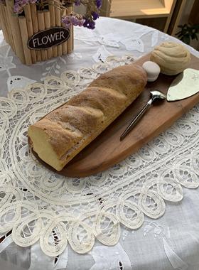 Q327 手工百代丽餐盘垫 氧化 33*48cm 白色棉质 1对