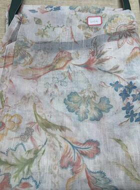 DZ127 亚麻印花泡泡纱帘130*180