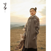 版 Say Ya 型好 重磅翻领羊绒加密长大衣 宽松 幻 珍心大衣