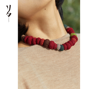 手工织羊绒色彩项链 Say 结缘 卓 搭配