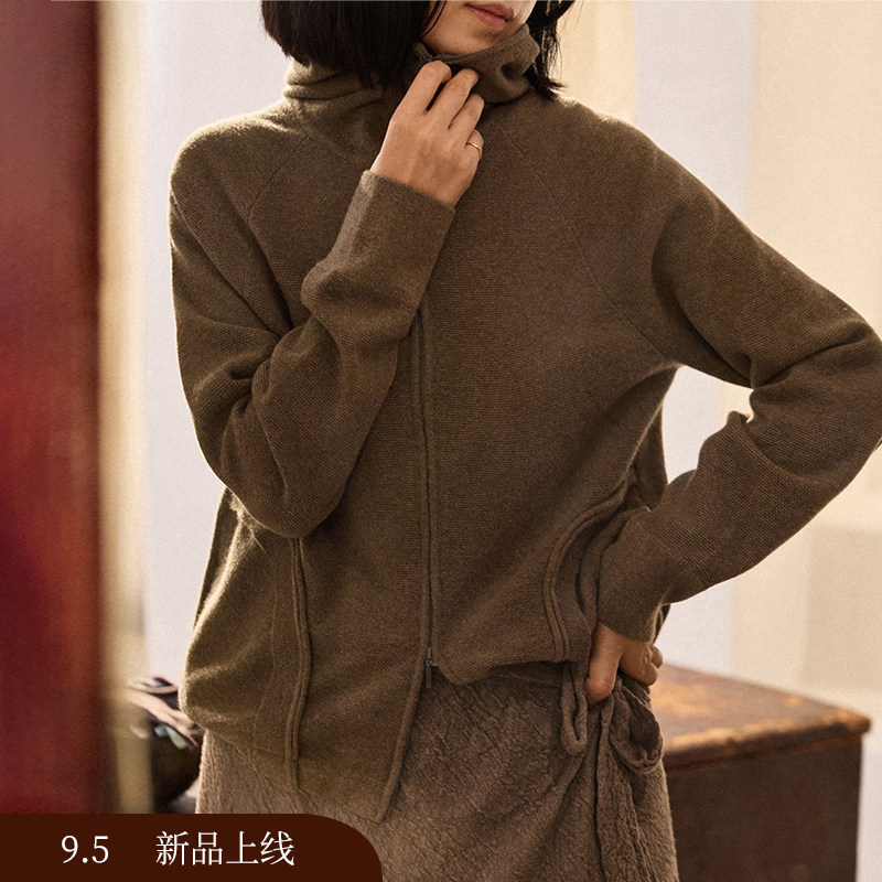 Say Ya【自在】自由传记 休闲夹花羊绒连帽拉链衫 春秋图片