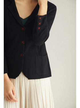 Say Ya【然】意大利手工线 自留经典羊绒羊毛七分袖西服 休闲春夏