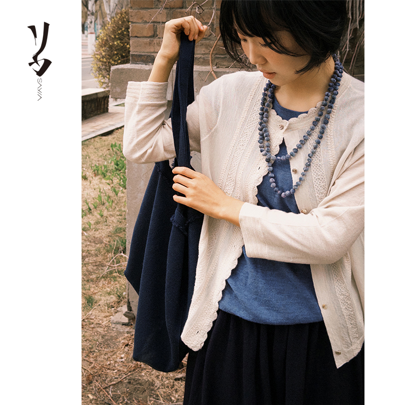 复古提花80支系列精纺羊绒开衫