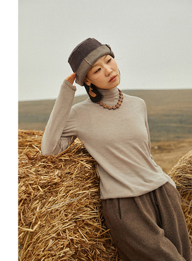 Say Ya【幻】解压基础款精纺山羊绒立领2025新款打底衫百搭简约