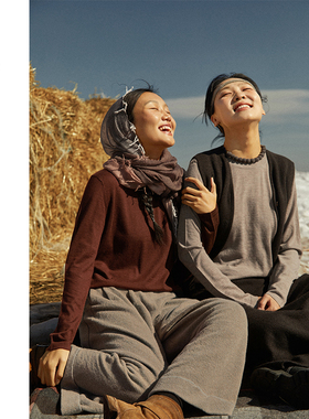 Say Ya【幻】超好穿 长久简约圆领精纺羊绒套头衫 百搭打底