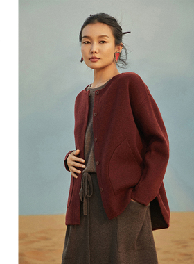 Say Ya【卓】浮世行 裁剪手工包缝双面双色羊绒夹克外套 加厚保暖