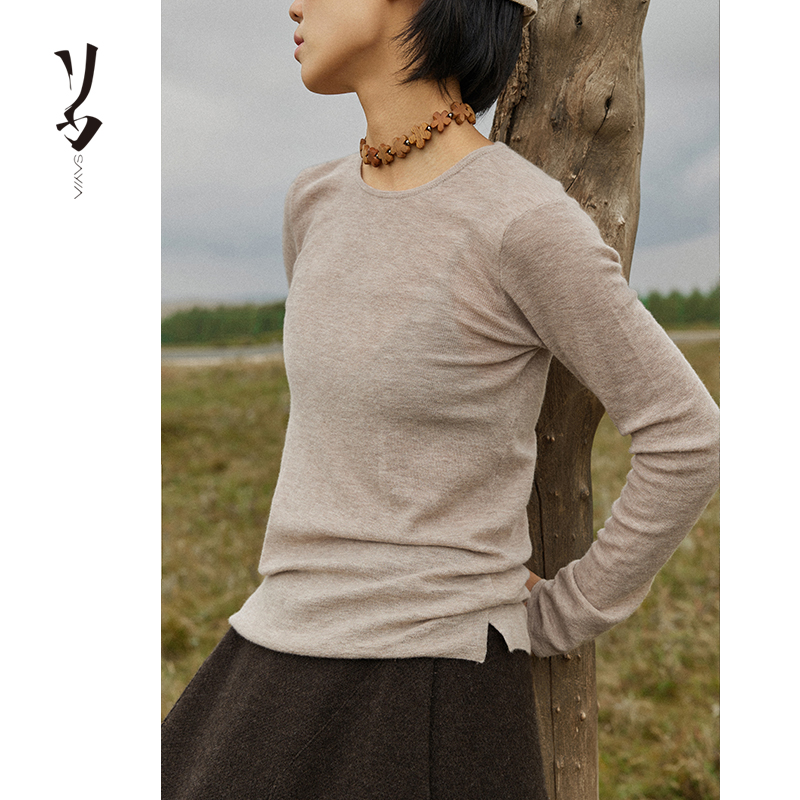 精纺100支蜜柔修身基础款打底衫