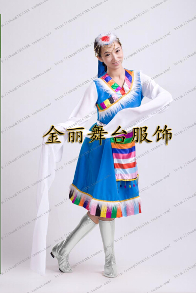 藏族精品女装少数民族表演服成人款蒙族舞蹈服西藏族蒙古舞服装