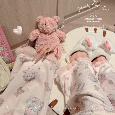 Miubby「泡芙哈基米」秋冬纯欲毛绒猫咪海岛绒睡衣加厚甜美家居服