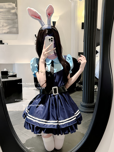 Miubby「兔兔出击」朱迪cos服兔子警官衣服短袖连衣裙漫展万圣节