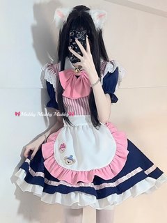 Miubby「游园娃娃」日系可爱猫爪粉lolita女仆装cos软妹连衣裙