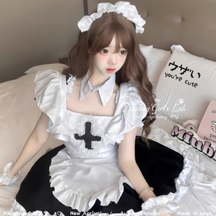 Miubby「十字人偶」日系软妹蕾丝边十字Lolita女仆装万圣节cos服