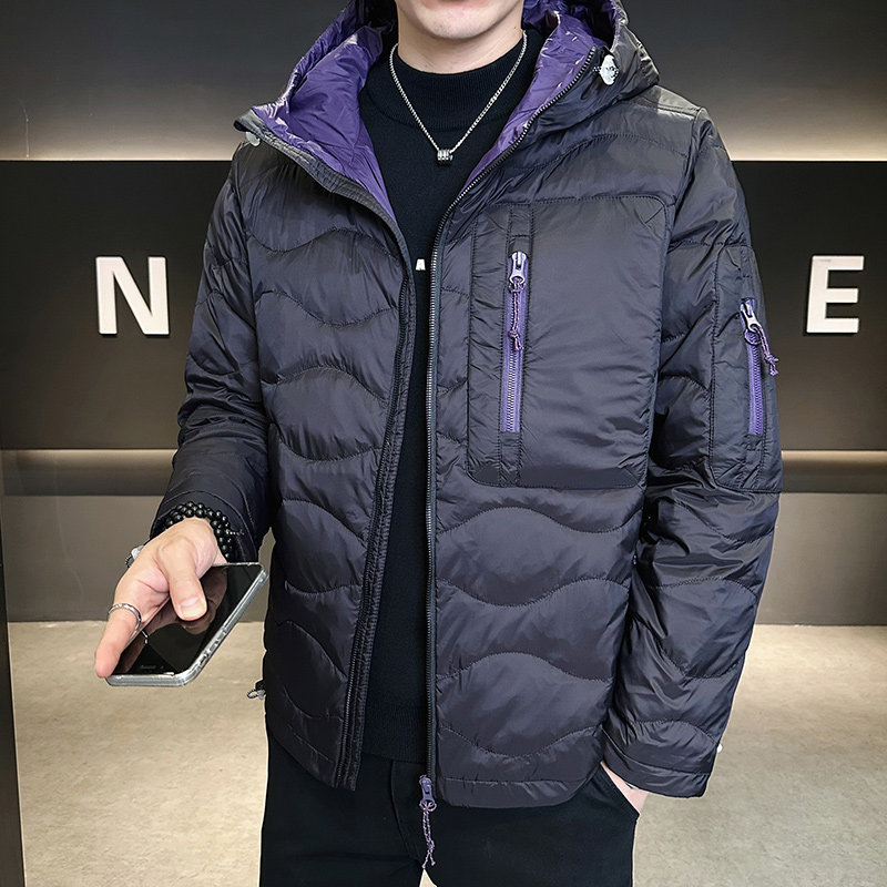 外贸尾货羽绒服男短款户外工装可二开大牌平替加厚保暖防寒外套
