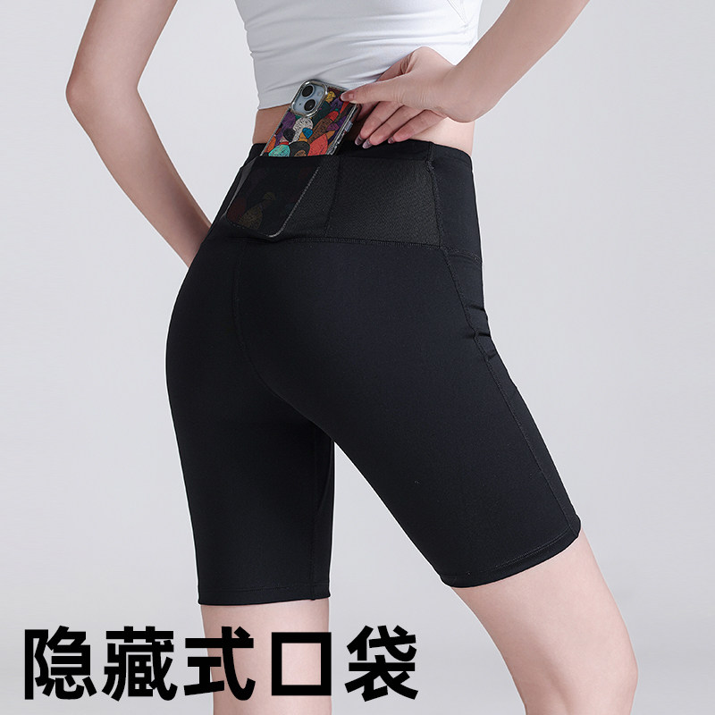 外贸尾单夏季女外穿瑜伽裤短裤薄款跑步提臀运动紧身高腰