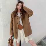麂皮绒拼接格子正反两面穿外套2B218-2509-P205，控298，女装短外套，2B218