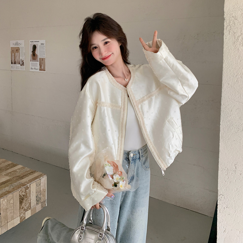 有货木耳边波点小清新棒球服外套2B218-C05-P150，控218,女装短外套,2B218