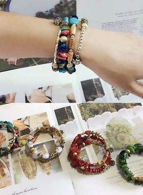 波西米亚风多层串珠手环波西米亚