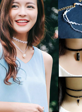 日韩风黑色短款学生项圈脖子饰品