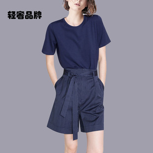 两件套洋气减龄裤 朗姿约定t恤短裤 套装 女2026夏新款 气质显瘦潮 装
