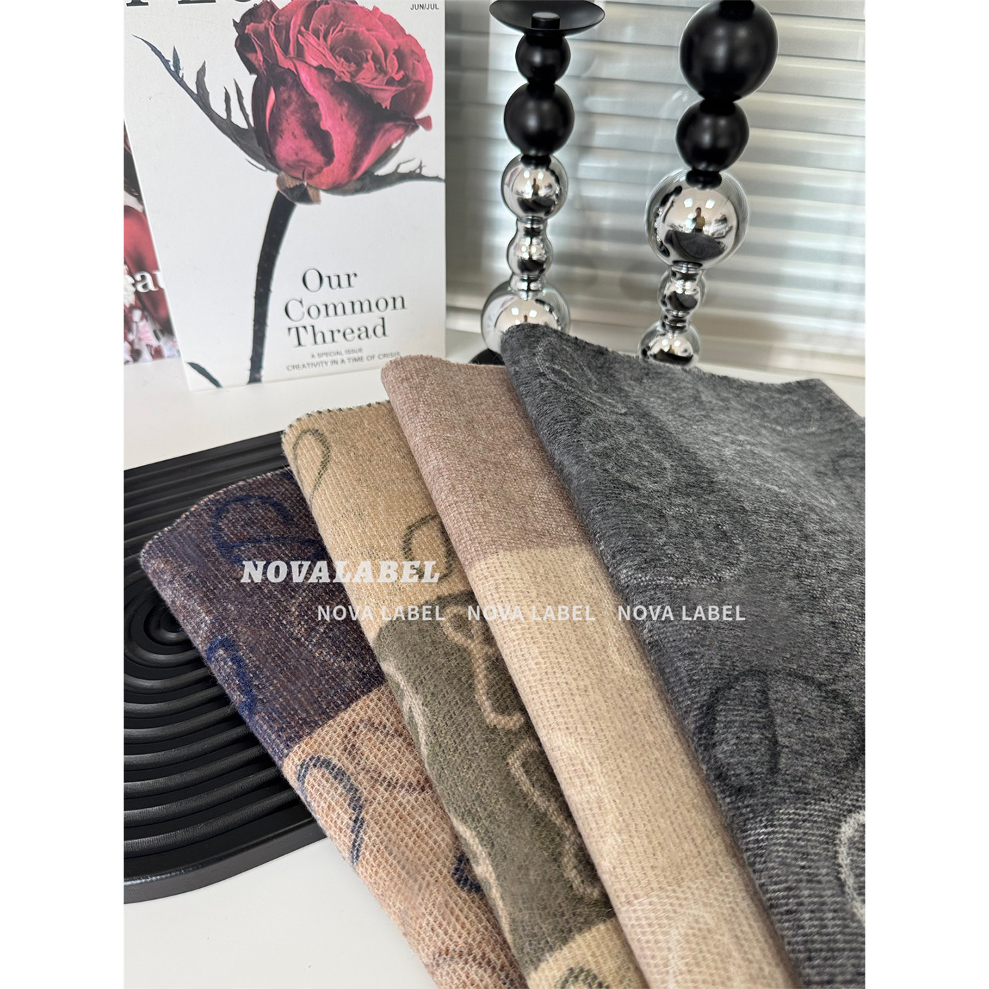 NOVA LABEL 经典百搭棋盘格秋冬双面羊毛羊绒老花围巾披肩男女,服饰配件/皮带/帽子/围巾,围巾/丝巾/披肩,淘宝优惠券,粉丝福利购,淘宝优惠卷