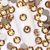 正品 施家2088平底圆形246浅黄水晶美甲饰品钻耳环耳钉宠物发夹diy