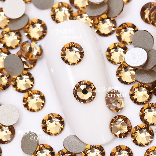 施华洛2088平底246浅黄水晶美甲