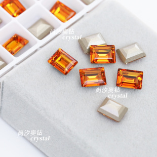 正品施家钻4527小冰糖8x6mm尖底1202深橙色美甲水晶堆钻diy钻球