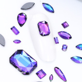 秋季 新品 001HEL紫红光烫底异形奥钻施家水晶美甲钻饰DIY材料堆钻