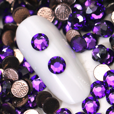 施家001HEL紫红光平底美甲烫钻