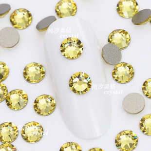 正品施家2088圆钻1407深黄色平底华子美甲钻奥地利水晶饰品贴钻
