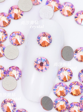 正品2088施家华子223shim浅粉闪烁平底圆形美甲饰品钻宠物发夹diy