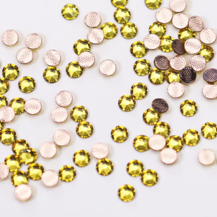 正品 奥地利施家水晶华子226金黄水晶平底圆形指甲饰品烫钻