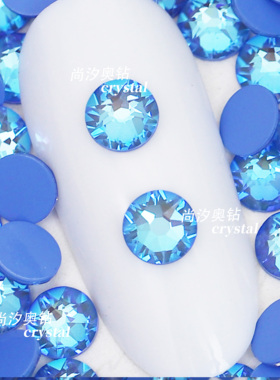 正品施家2088平底圆形L143D冰川蓝美甲饰品钻耳环耳钉宠物发夹diy