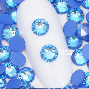 正品施家2088平底圆形L143D冰川蓝美甲饰品钻耳环耳钉宠物发夹diy