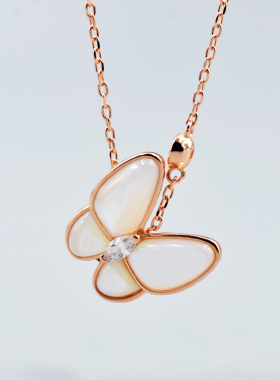 蝴蝶恋与制作人韩版白母贝项坠