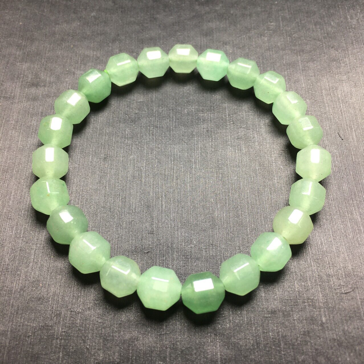 新品天然水晶绿东陵玉切面手链女款翠绿色角度手串饰品礼物