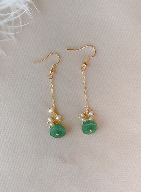 莲蓬珍珠耳环女长款耳环新款潮小众设计独特莲蓬淡水珍珠耳饰