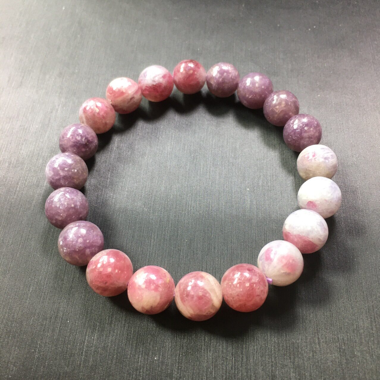 新品天然水晶梅花碧玺手链女款紫红渐变碧玺单圈手串饰品礼物