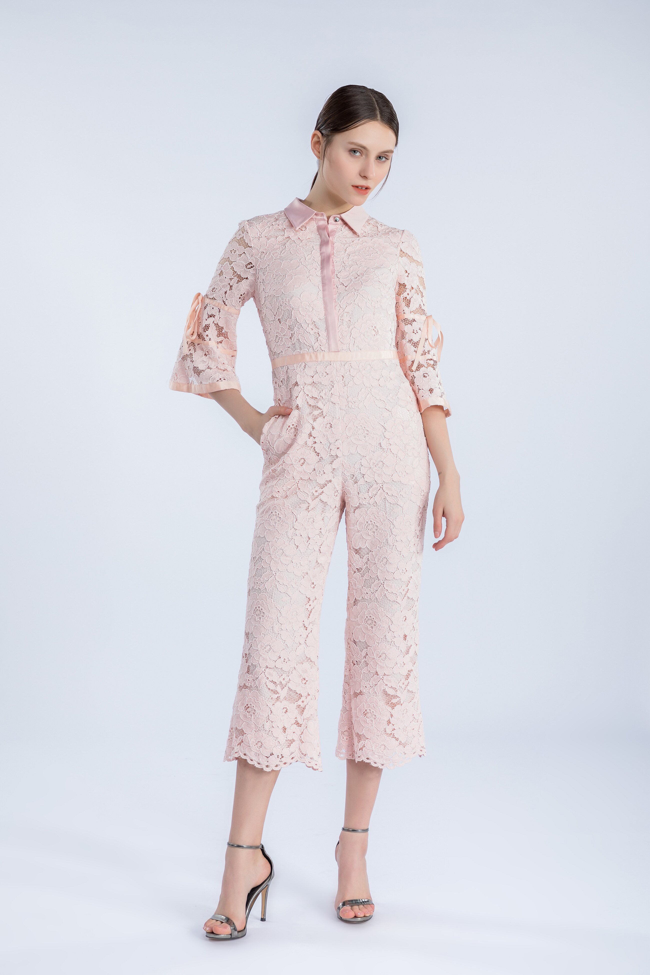 Eliehardy Original design High-end series Doll collar Mosaic pagoda sleeve Broad leg Nine points Jumpsuitsin the Women's clothing/Boutique , one-piece garment/pants category - from Buy2taobao.com to provide professional Taobao agent buy service