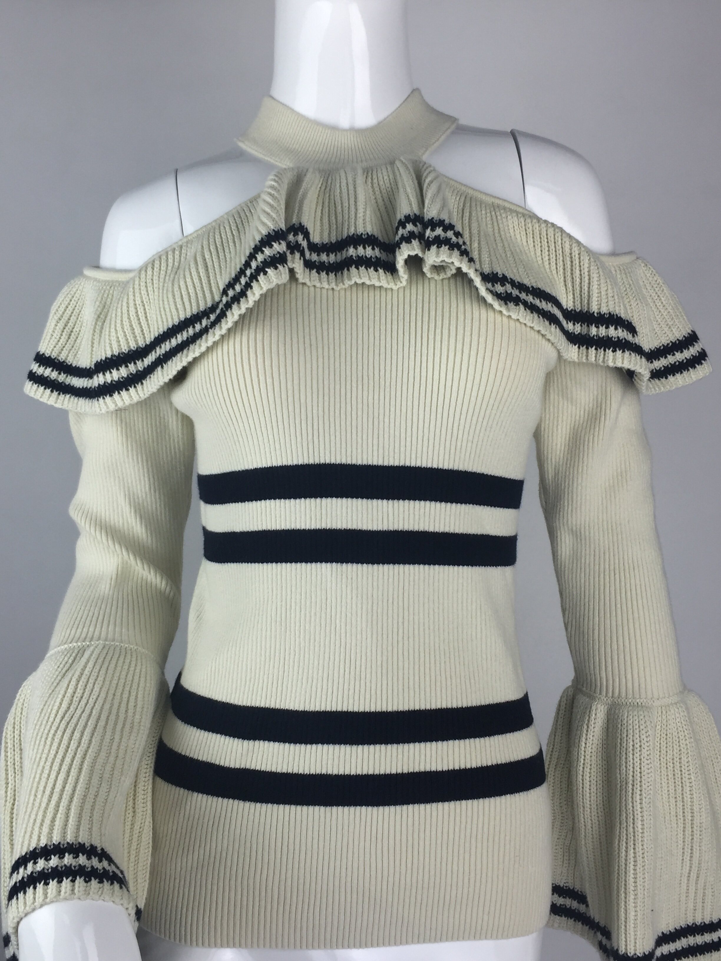 self portrait strapless Hit color Fin Stripes horn Long sleeve Elastic force Self cultivation Versatile sweater jacketin the Women's clothing/Boutique , Sweaters  category - from Buy2taobao.com to provide professional Taobao agent buy service