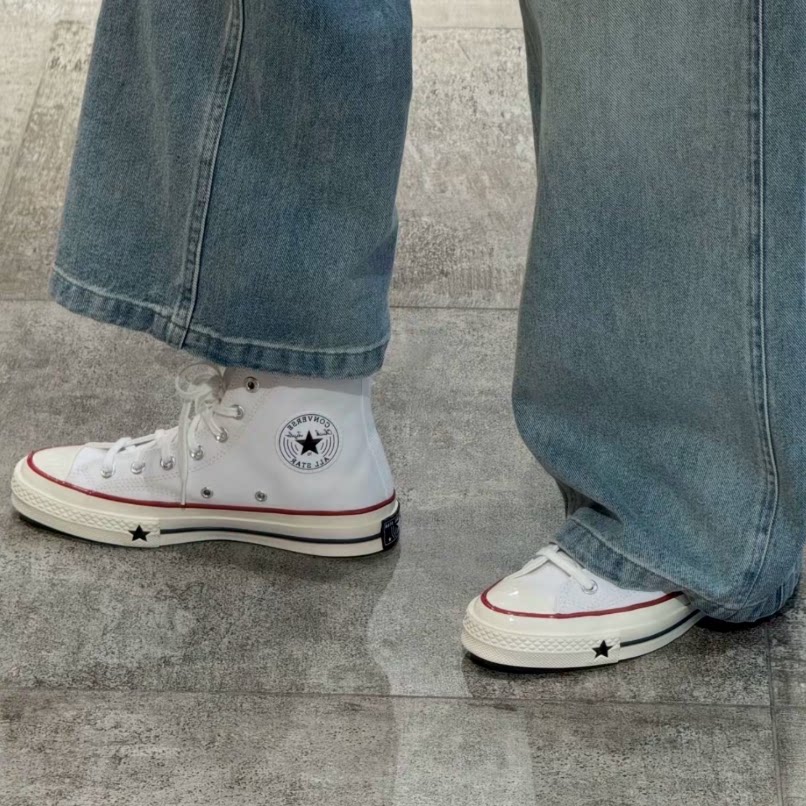Converse CHUCK 70 X 舒适运动高帮帆布鞋男女同款白色A24227C