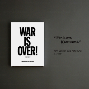 war is over!20世纪反战海报 约翰列侬小野洋子 黑白复古字母挂画