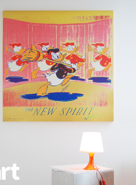 安迪沃霍尔AndyWarhol唐老鸭 粉色波普艺术现代家居客厅装饰挂画