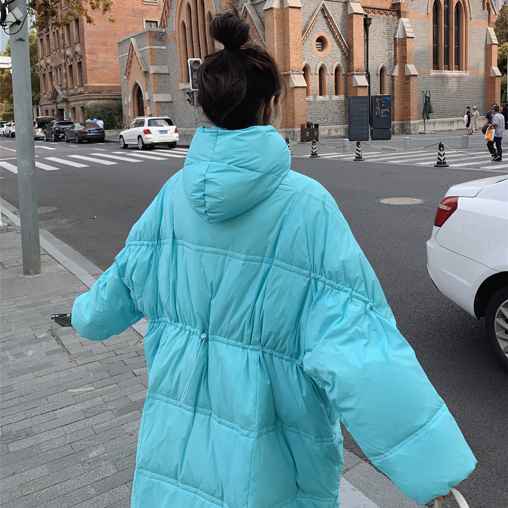 【现货档口】连帽长宽松长款羽绒服B252-2252-P275-K398图片