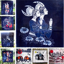 贵州蜡染画少数民族特色工艺品苗族特色单层人物挂布画墙面装 饰画