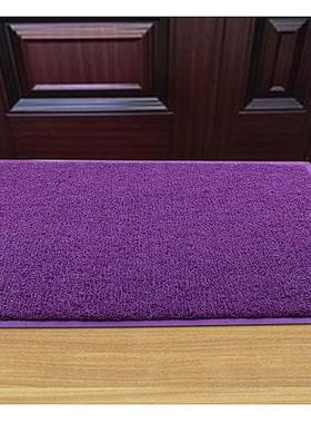 紫色欢迎光临门垫电梯店铺地垫防滑进门门口迎宾加厚商用LOGO地毯