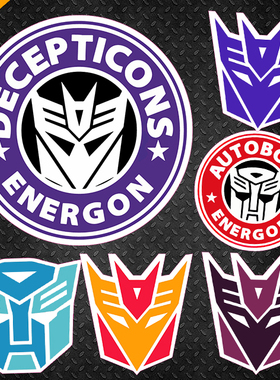 变形金刚霸天虎汽车人logo电动汽车摩托车冰箱贴反光磁力防水贴纸