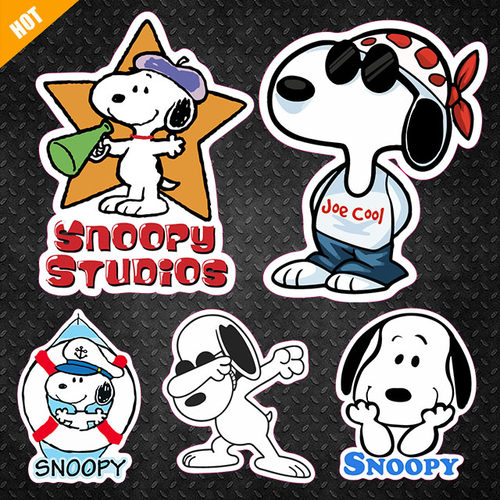 可爱小狗Snoopy史努比电脑笔记本电动汽车电瓶车反光磁力磁吸贴纸
